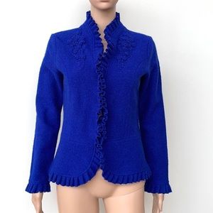 FOR CYNTHIA COBALT BLUE  WOOL JACKET BLAZER, S